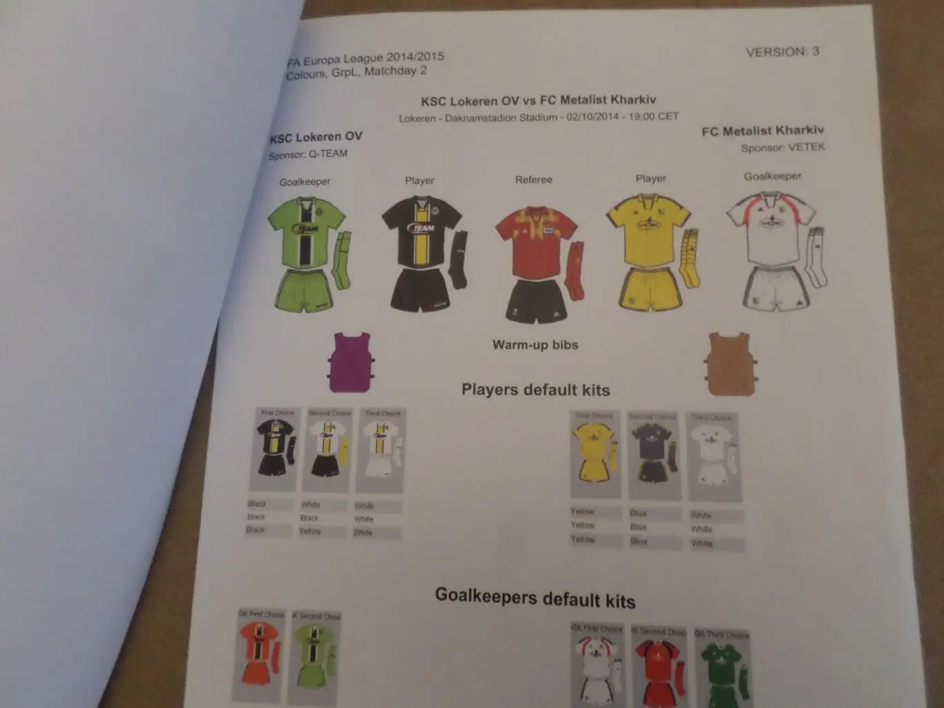 программа мероприятий Спортинг Локерен - Металлист Харьков 2014 г 3