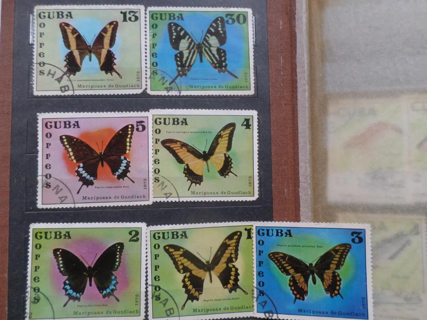 марки Куба фауна бабочки 1972