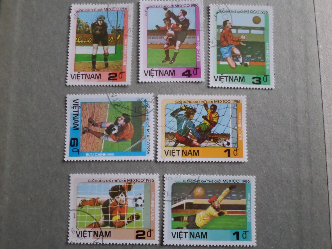 Марки Вьетнам футбол Чемпионат мира 1986 г Мехико-86