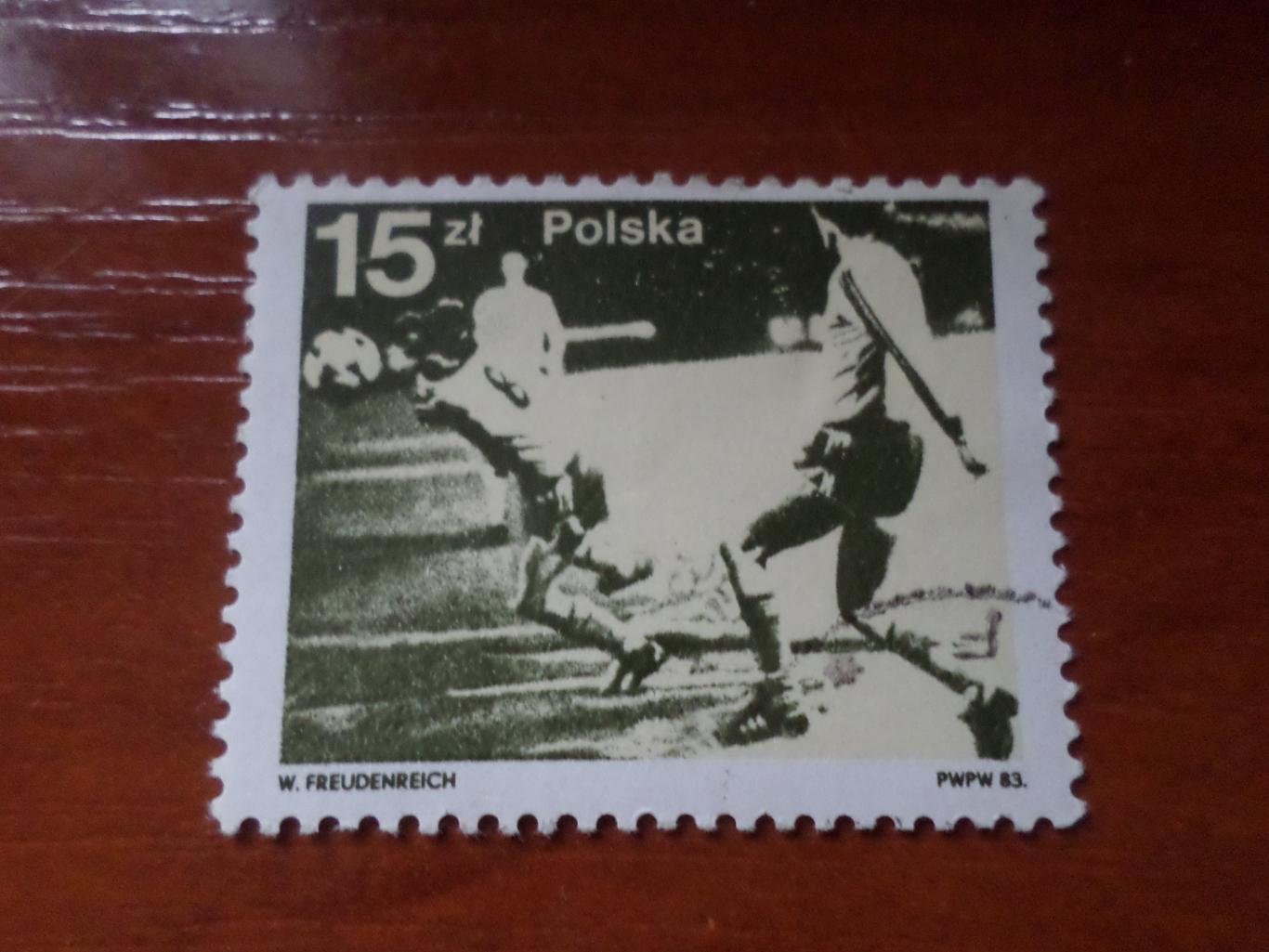 Марка Польша Футбол 1983 г