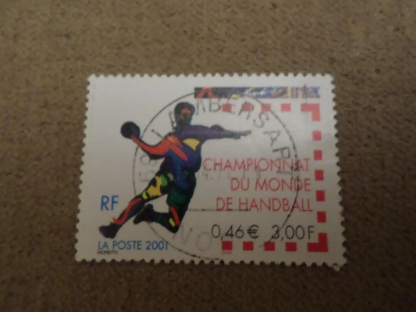 марка Франция Чемпионат мира по гандболу 2001 г