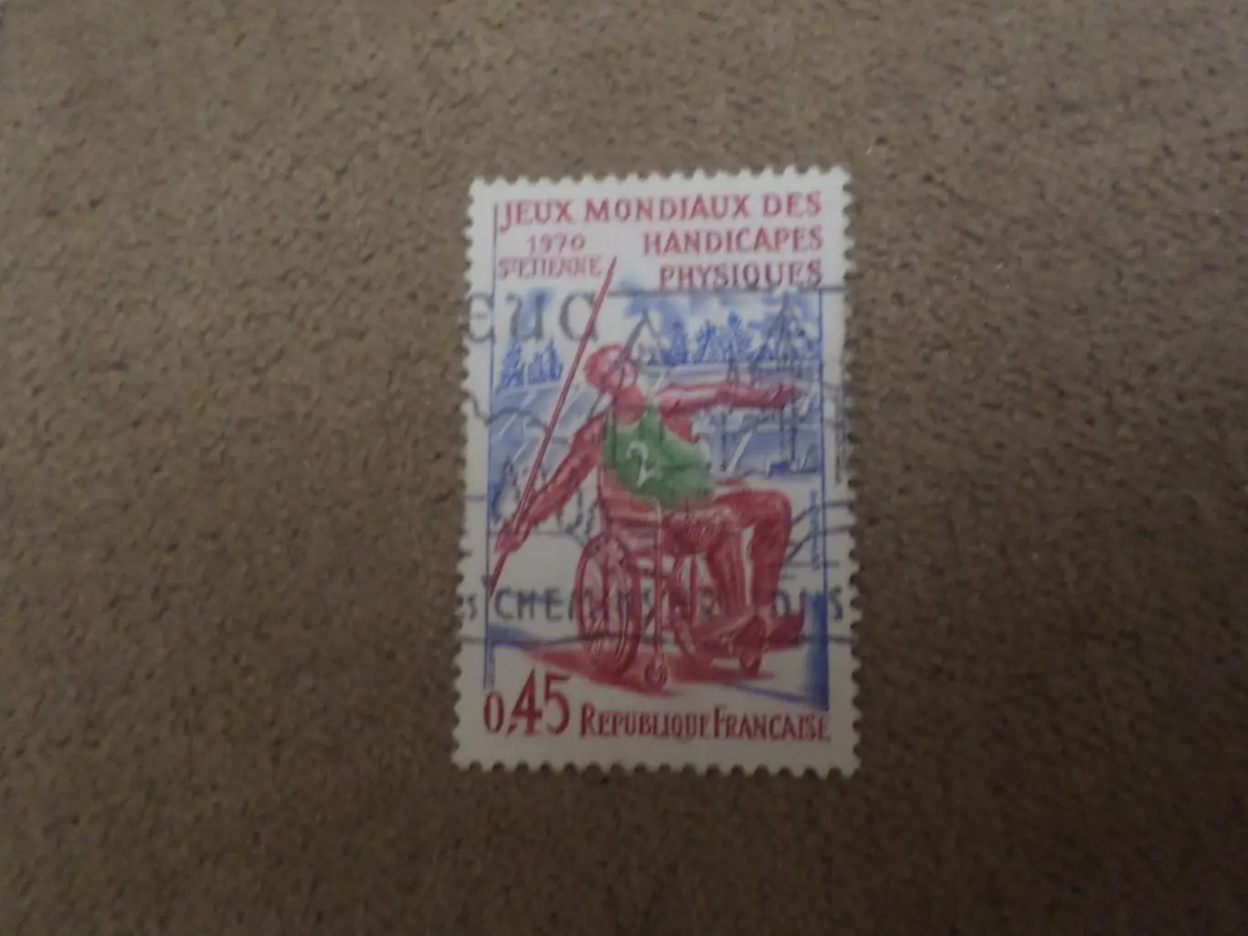 марка Франция Спорт инвалиды 1970 г