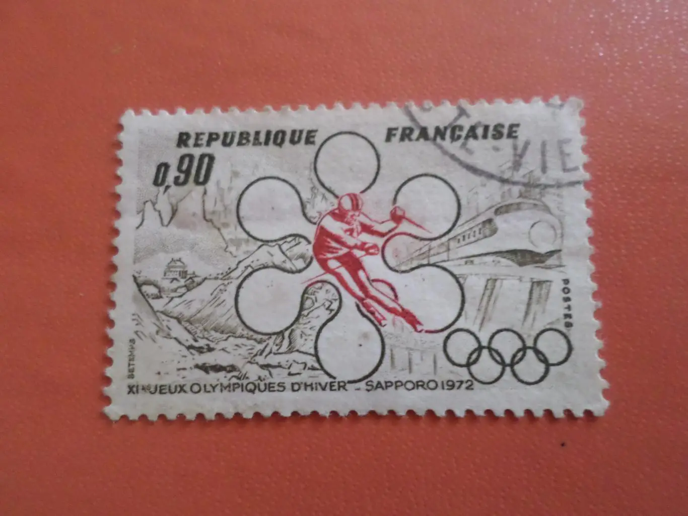 марка Франция спорт Олимпийские игры 1972 г Саппоро