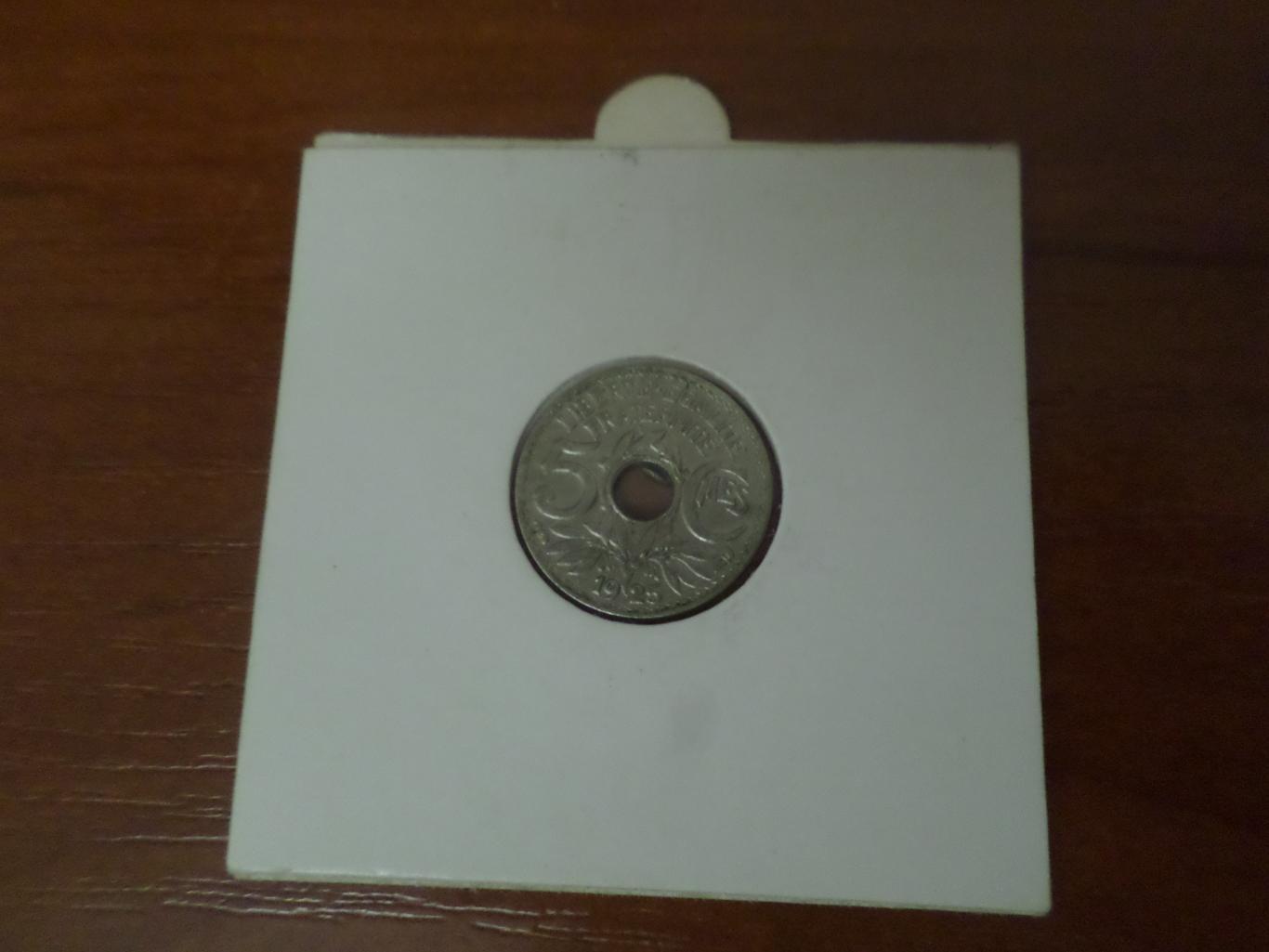 Монета 5 сантимов Франция 1925 г