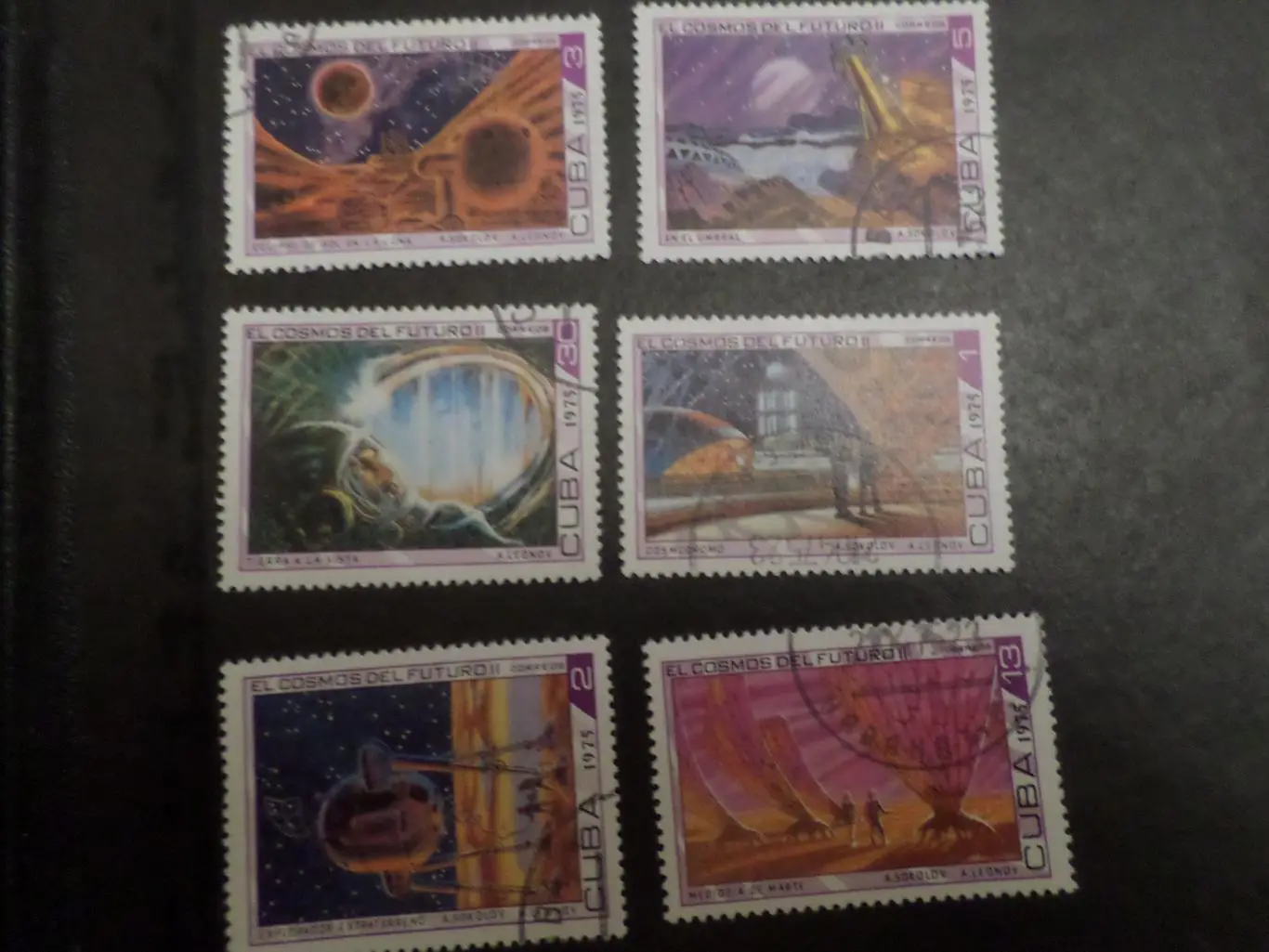 марки Куба Космос будущего 1975 г