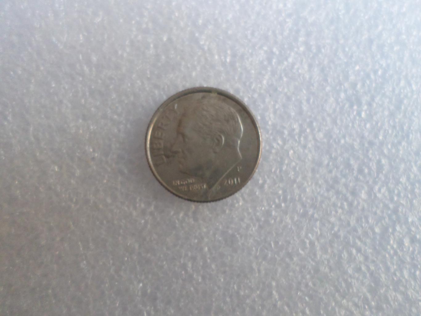 Монета 10 центов дайм США 2011 г