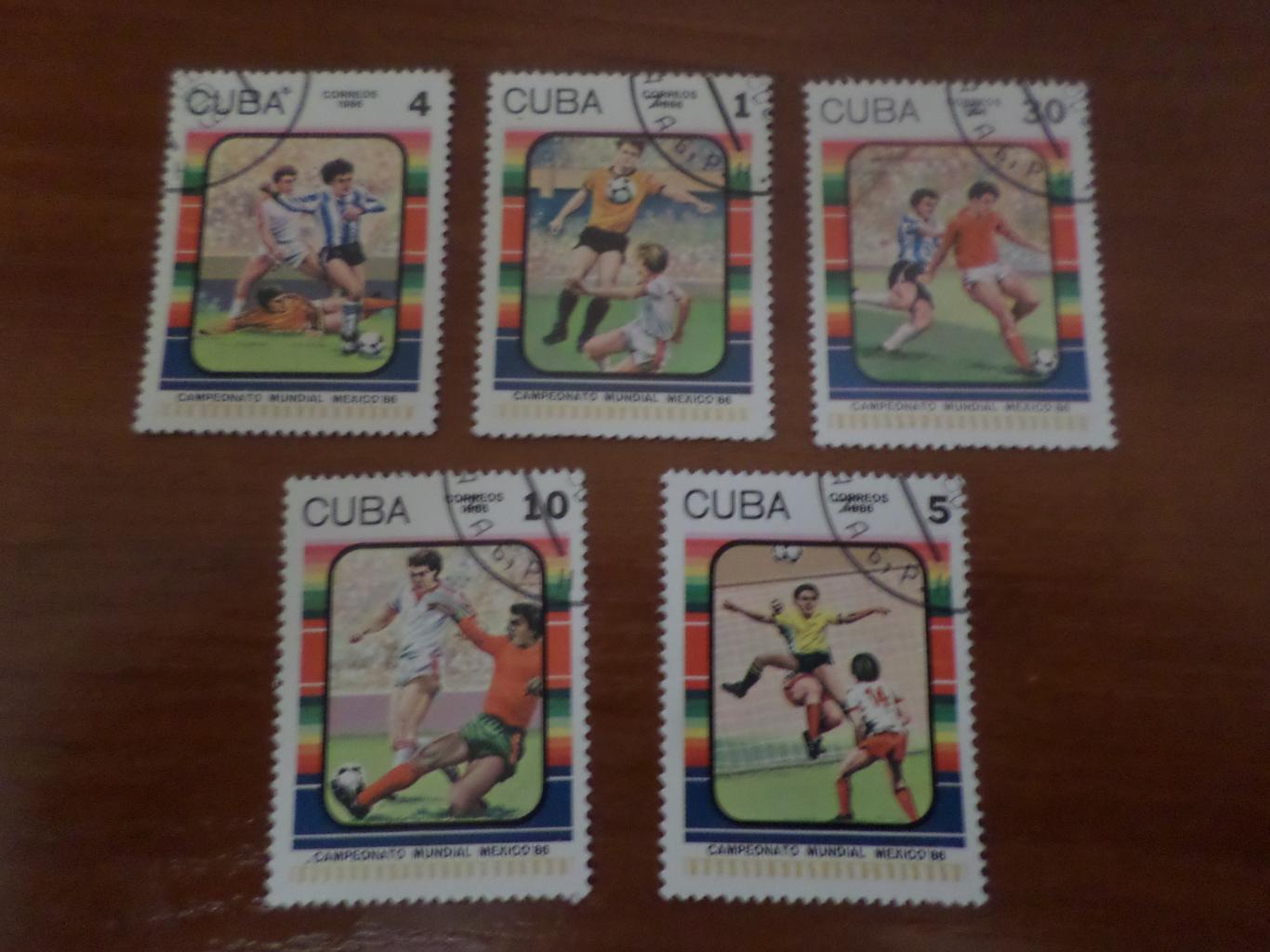 марки Куба Чемпионат мира по футболу 1986 г Мексика гаш