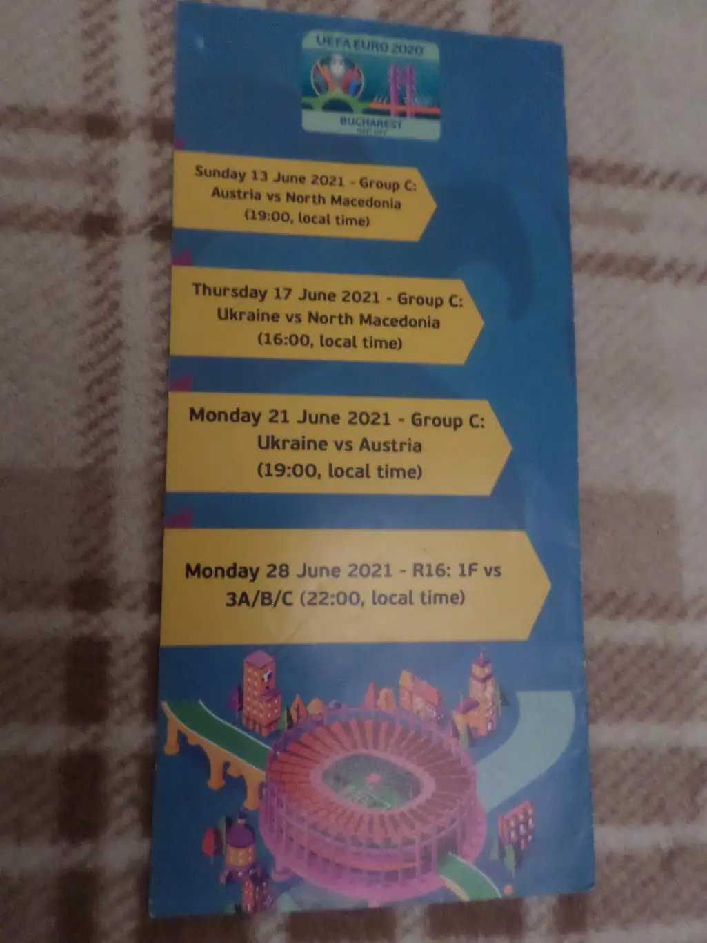 Программа Фан-гид Украина - Македония, Украина - Австрия 2021 Бухарест ЕВРО-2020