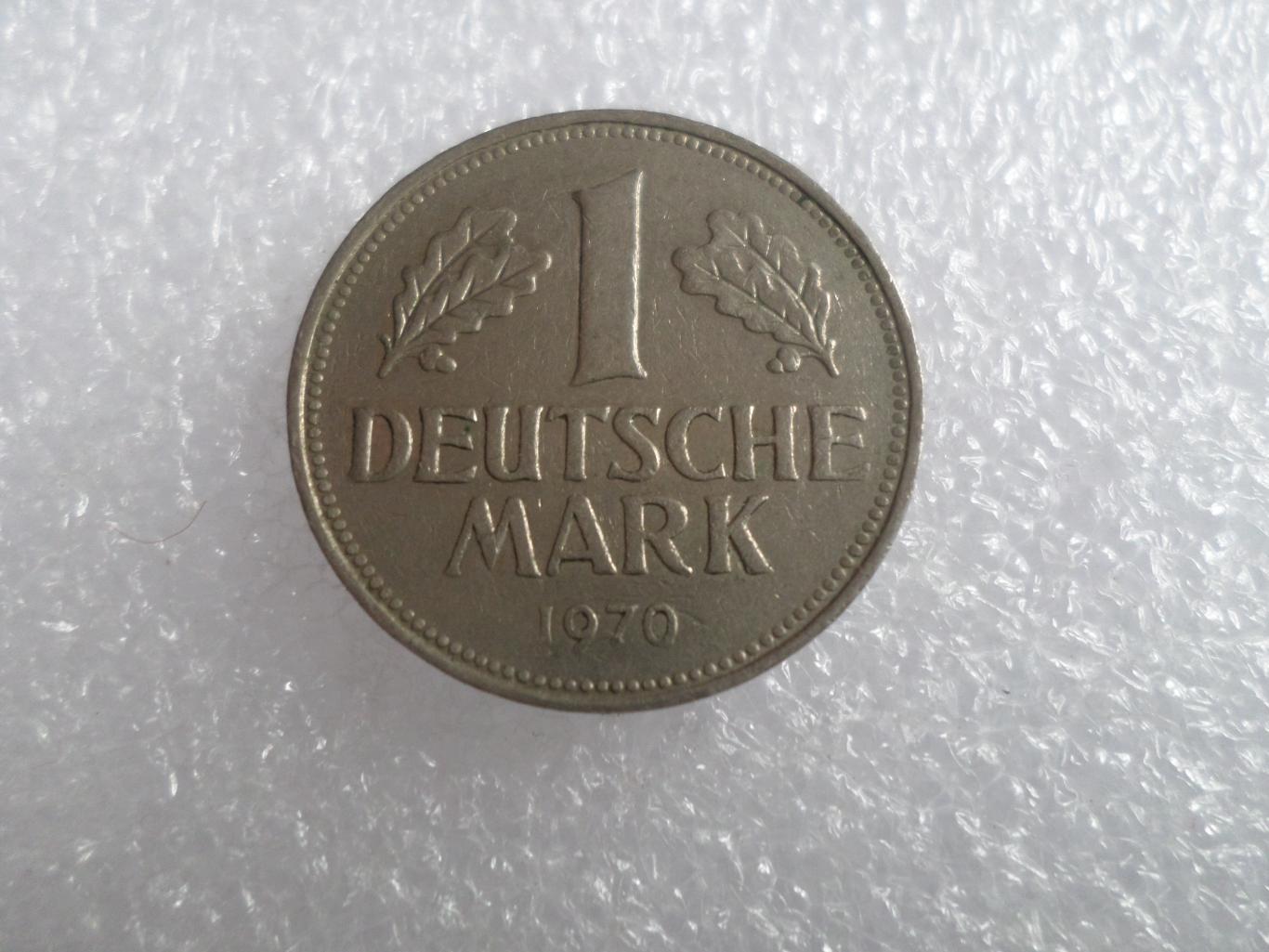 монета 1 марка Германия 1970 г двор J