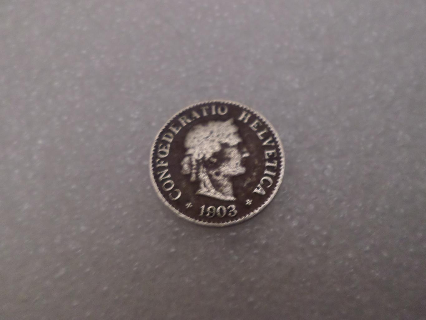 Монета 5 раппенов Швейцария 1903 г 1