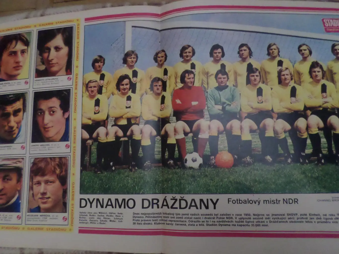 постер из журнала Стадион Чехословакия Динамо Дрезден