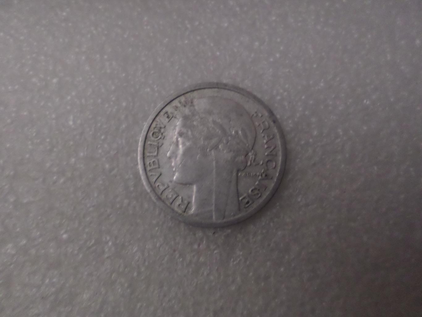 Монета 1 франк Франция 1945 г 1