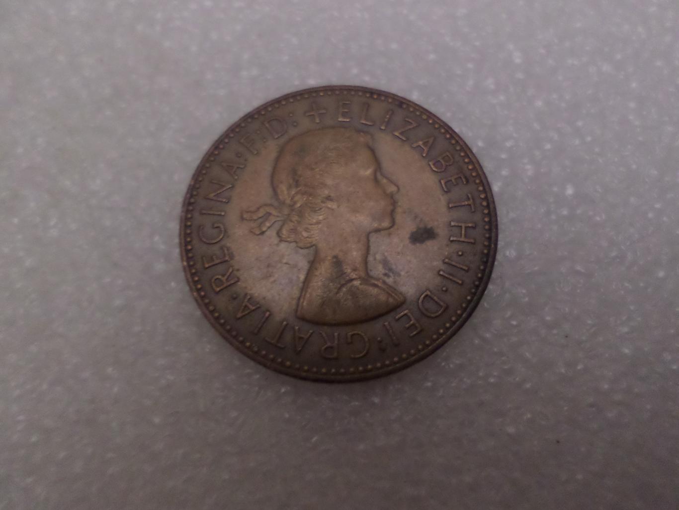 Монета 1\2 пенни Великобритания 1965 г