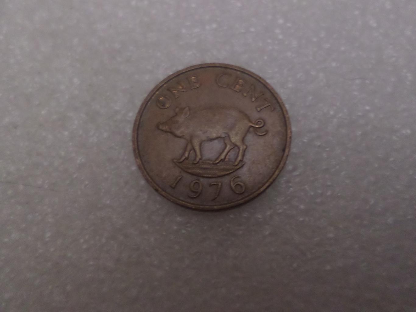 Монета 1 цент Бермуды 1976 г 1