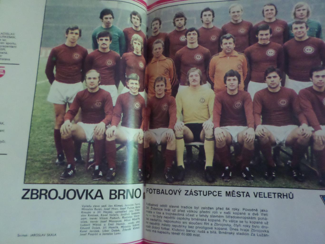 журнал Стадион Чехословакия № 15 1977 г постер Збройовка, Блохин 1