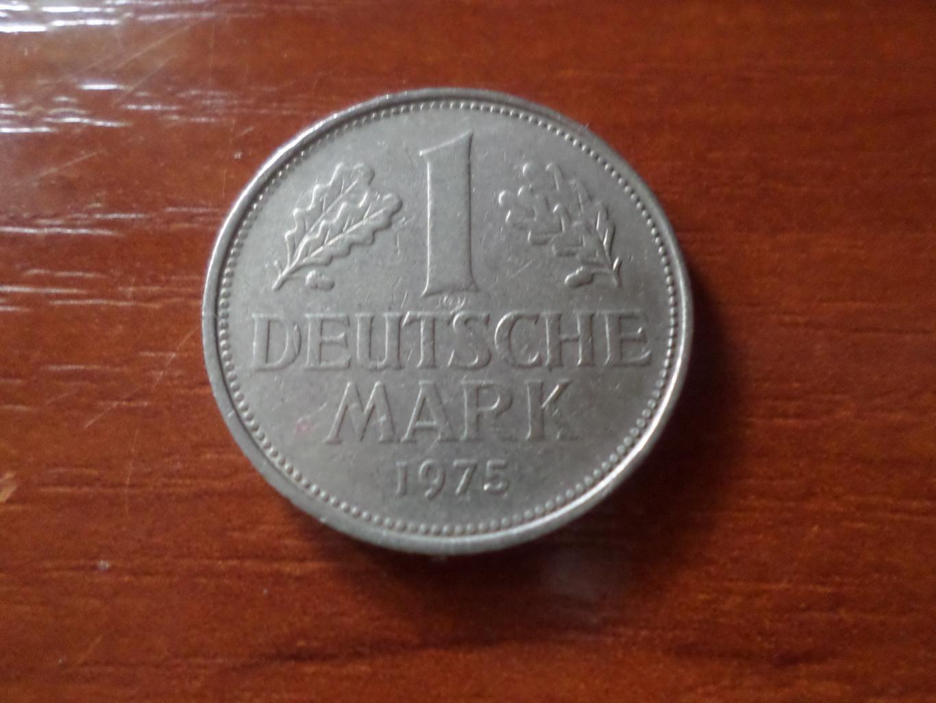монета 1 марка Германия 1975 г