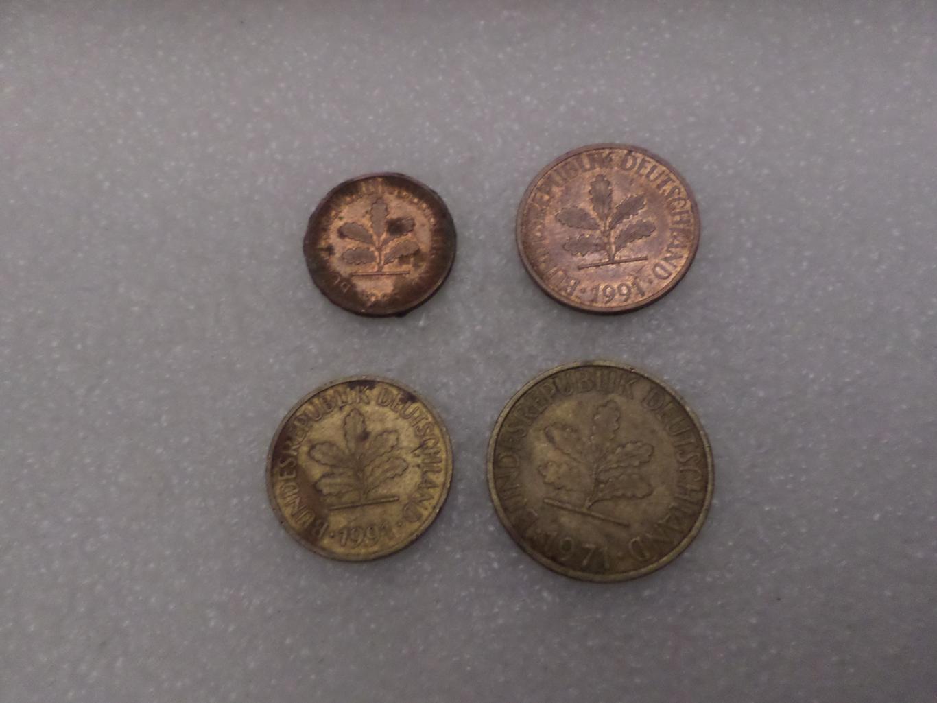 монеты 1, 2,5,10 пфеннигов ФРГ Германия 1
