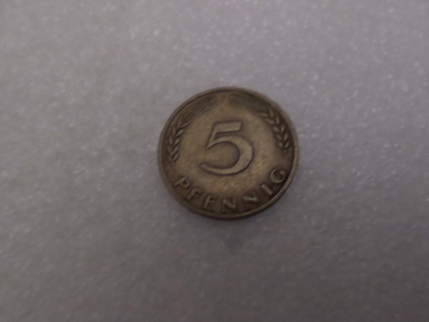 монета 5 пфеннигов ФРГ Германия