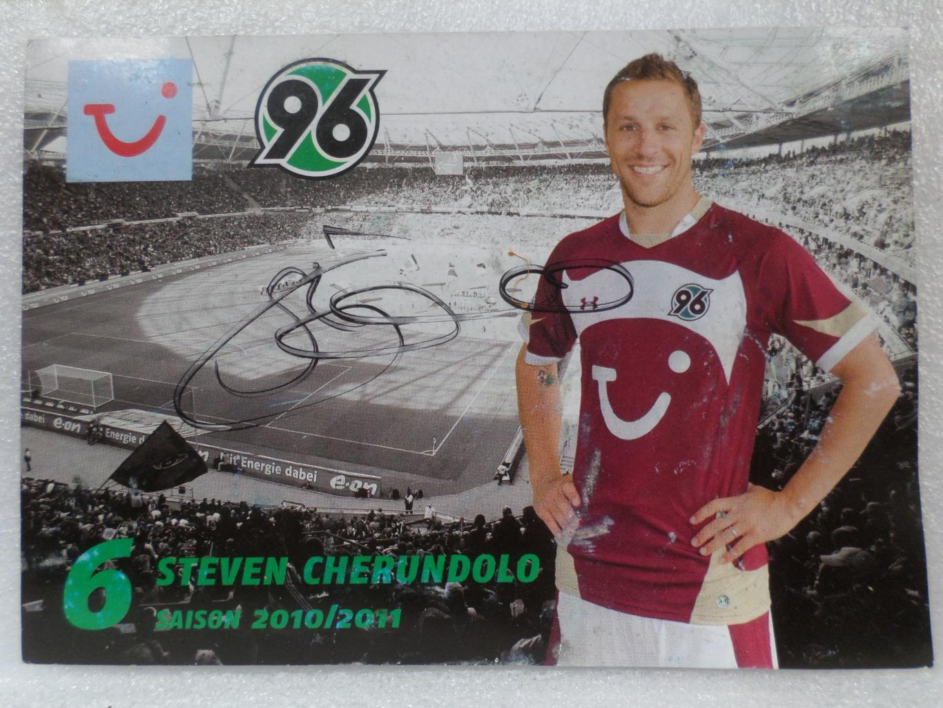 открытка Стивен Черундоло ФК Ганновер сезон 2010-2011 с автографом