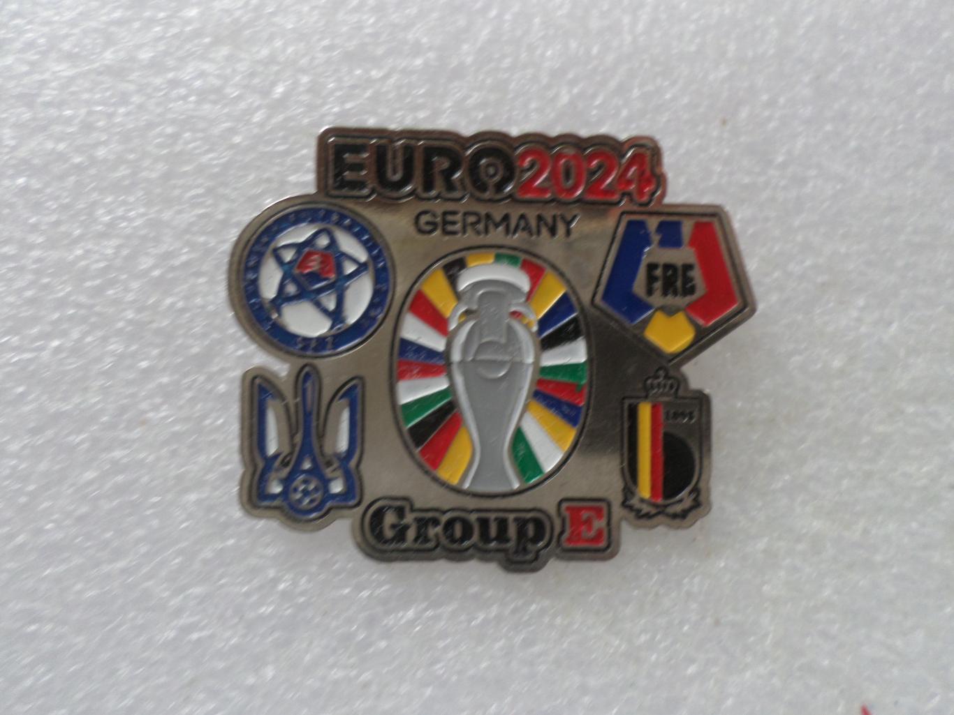 Значок футбол ЕВРО-2024 группа Е Украина Румыния Бельгия Словакия