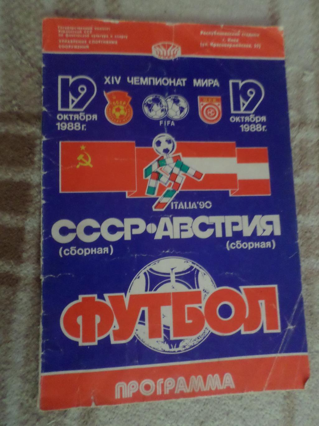 программа СССР - Австрия 1988 г