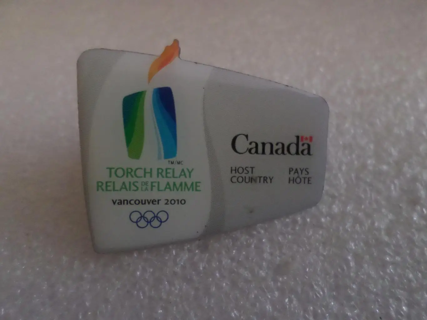 Значок Олимпиада 2010 Ванкувер Канада эстафета олимпийского огня