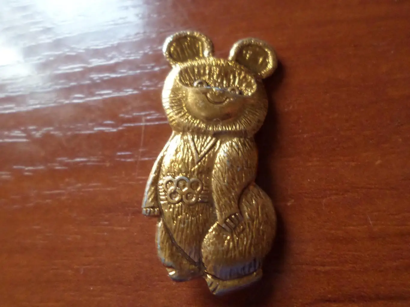 значок Олимпиада-80 Москва 1980 г Мишка олимпийский 36 мм