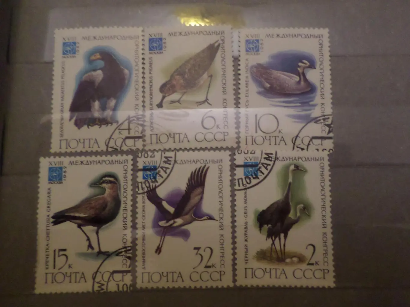 Марки СССР фауна Птицы 1982 г гаш