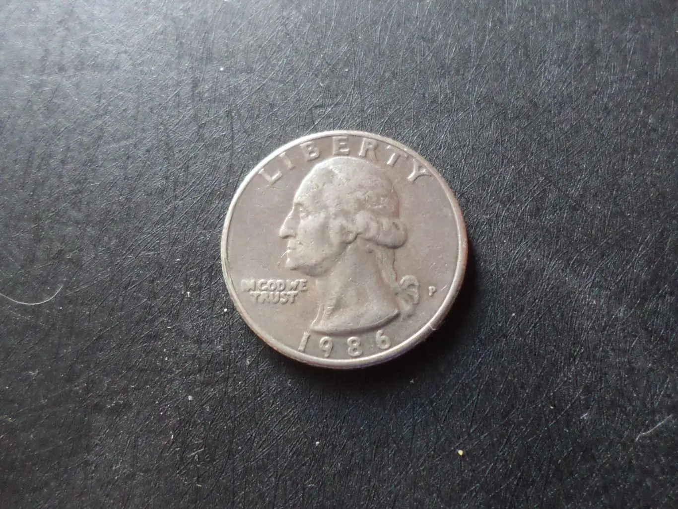 Монета 25 центов квотер США 1986 г