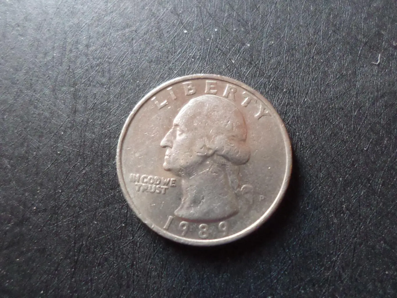 Монета 25 центов квотер США 1989 г