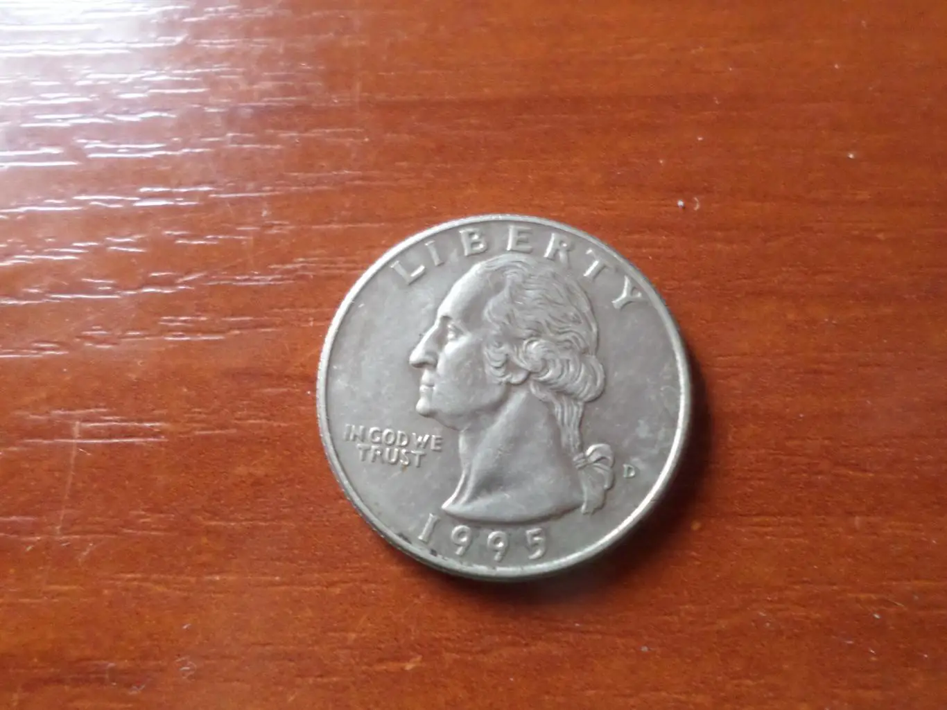 Монета 25 центов квотер США 1995 г