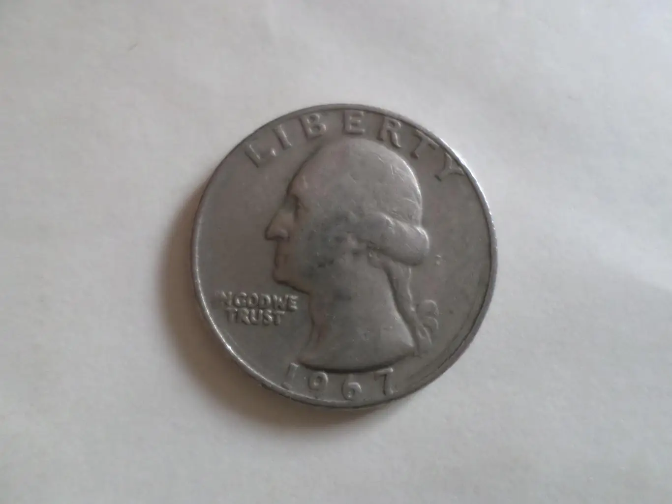 Монета 25 центов квотер США 1967 г