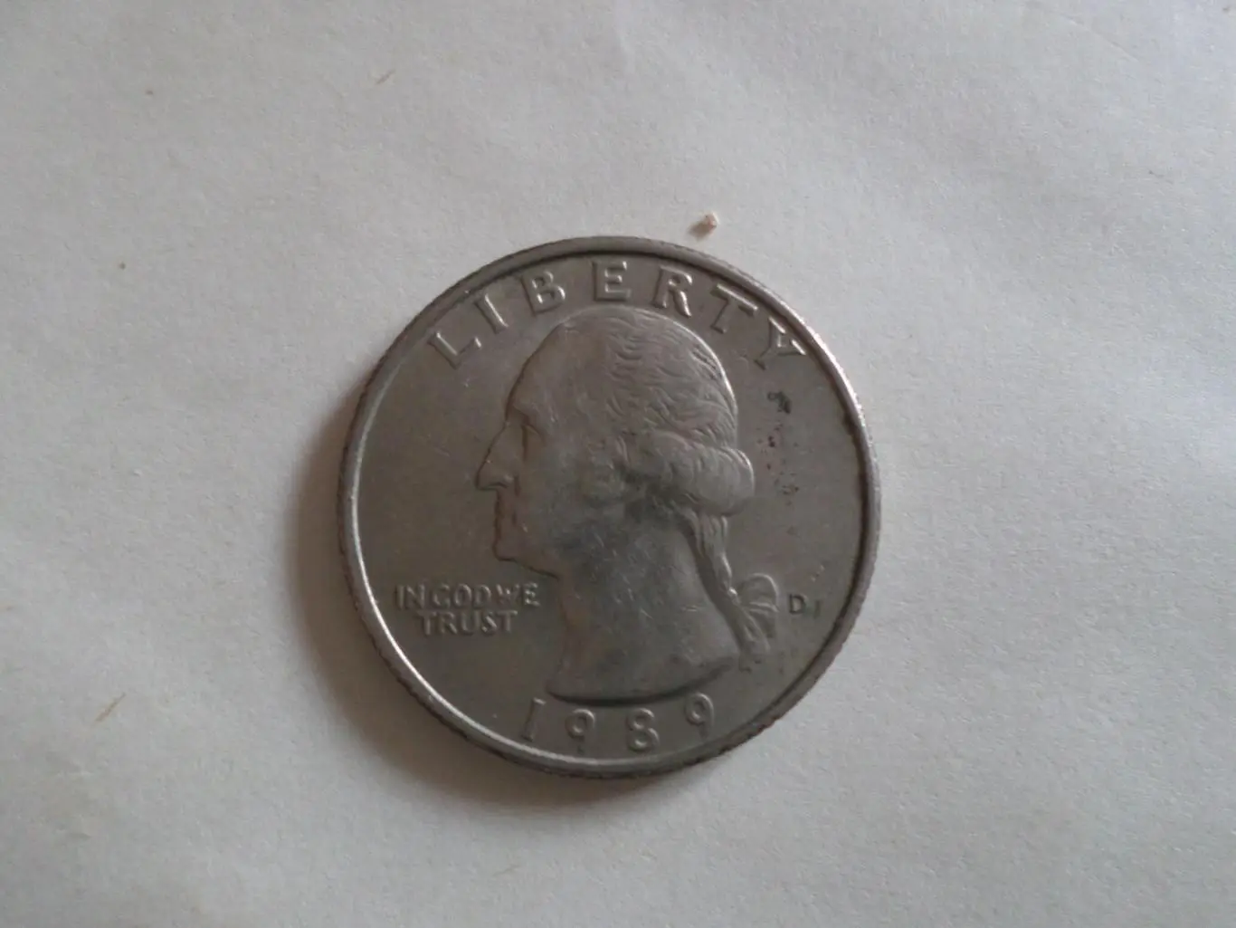 Монета 25 центов квотер США 1989 г