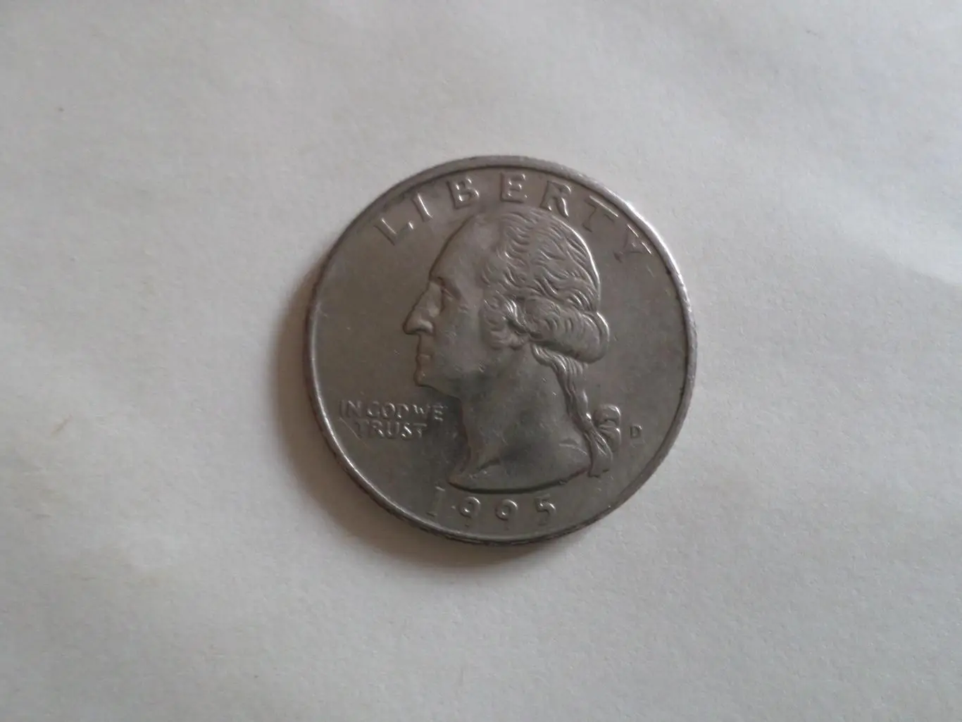 Монета 25 центов квотер США 1995 г