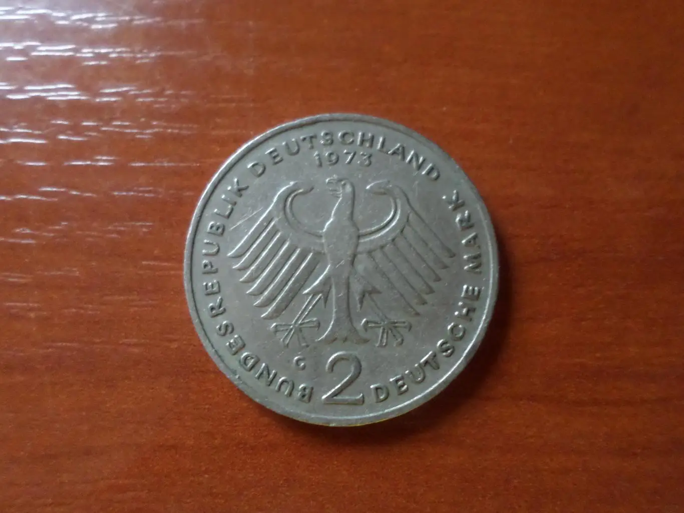 монета 2 марки Хойс Германия 1973 г 1