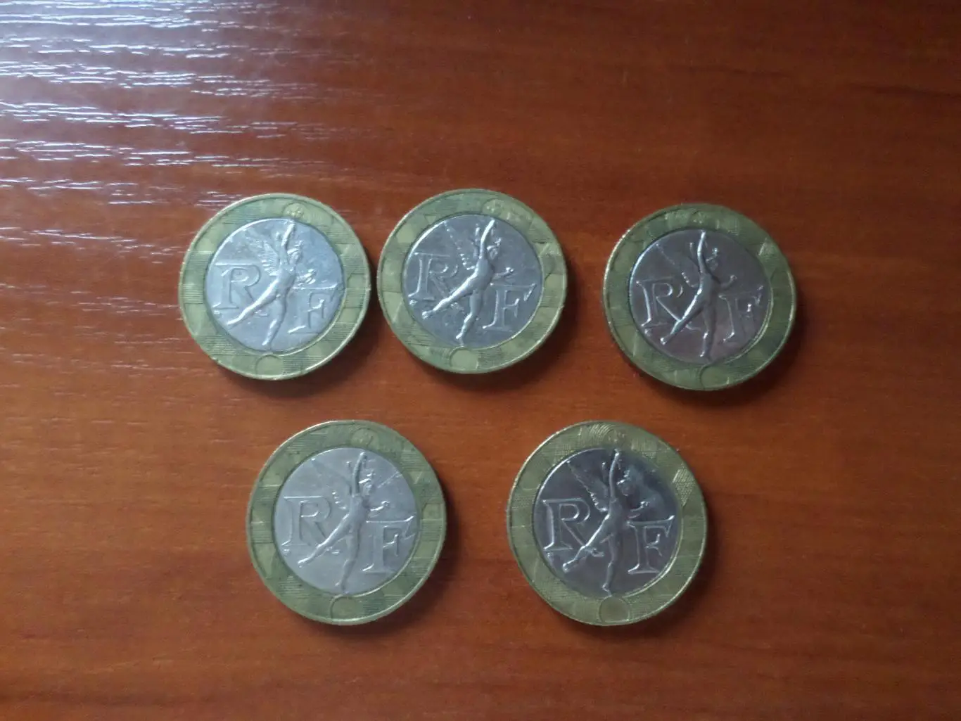 Монеты 10 франков Франция 5 шт 1