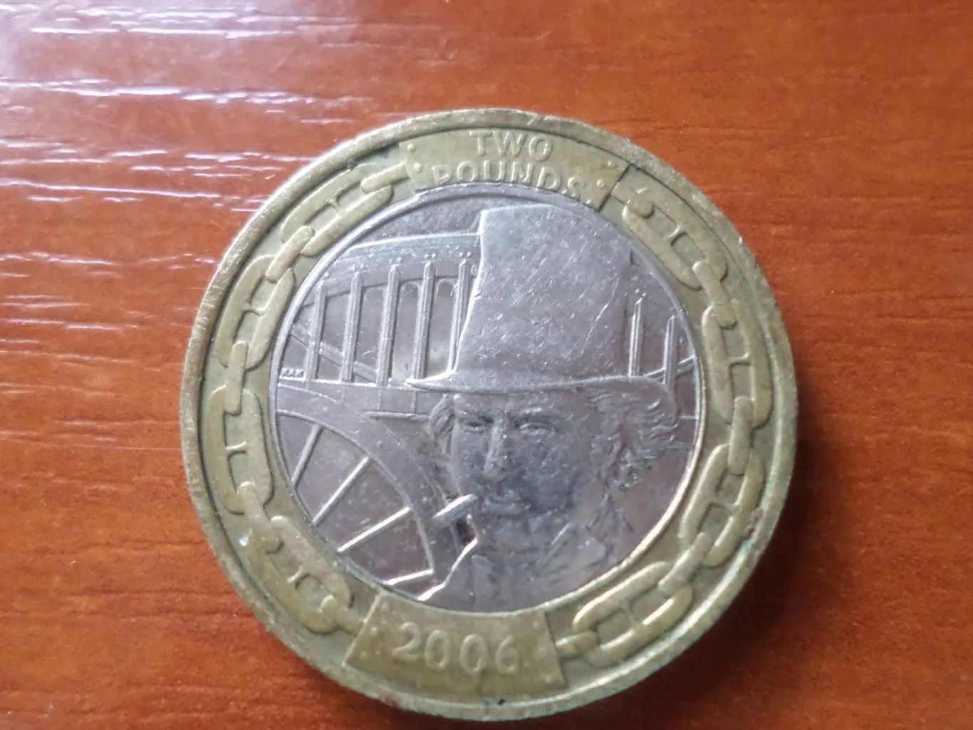 Монета 2 фунта Великобритания 200 лет со дня рождения Брюнеля 2006 г