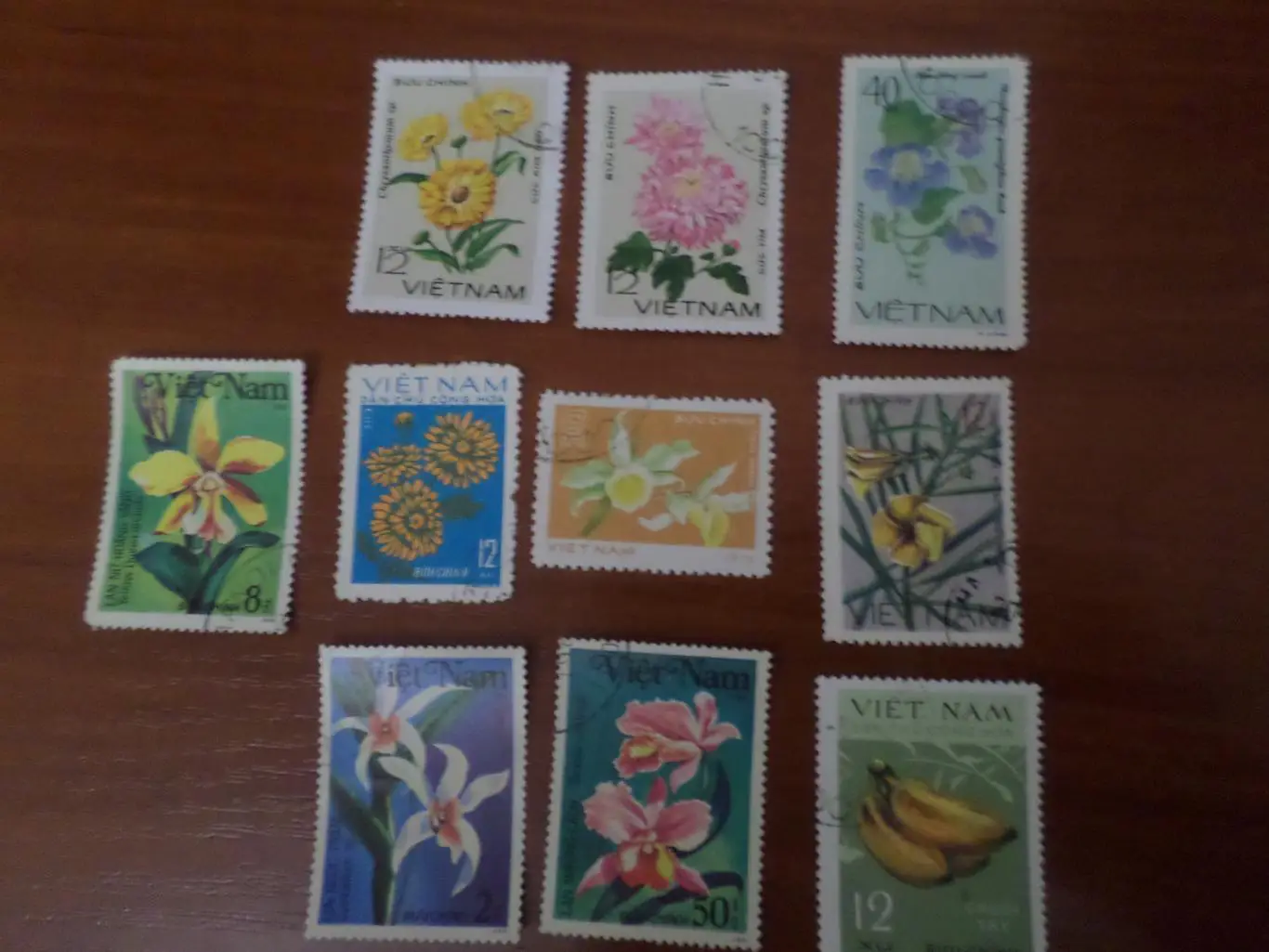 Марки Вьетнам флора Цветы разные гашеные