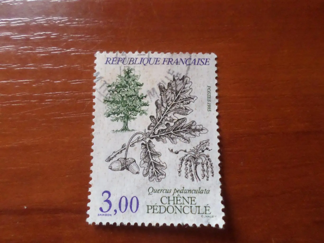 Марки Франция флора Дерево Дуб гаш