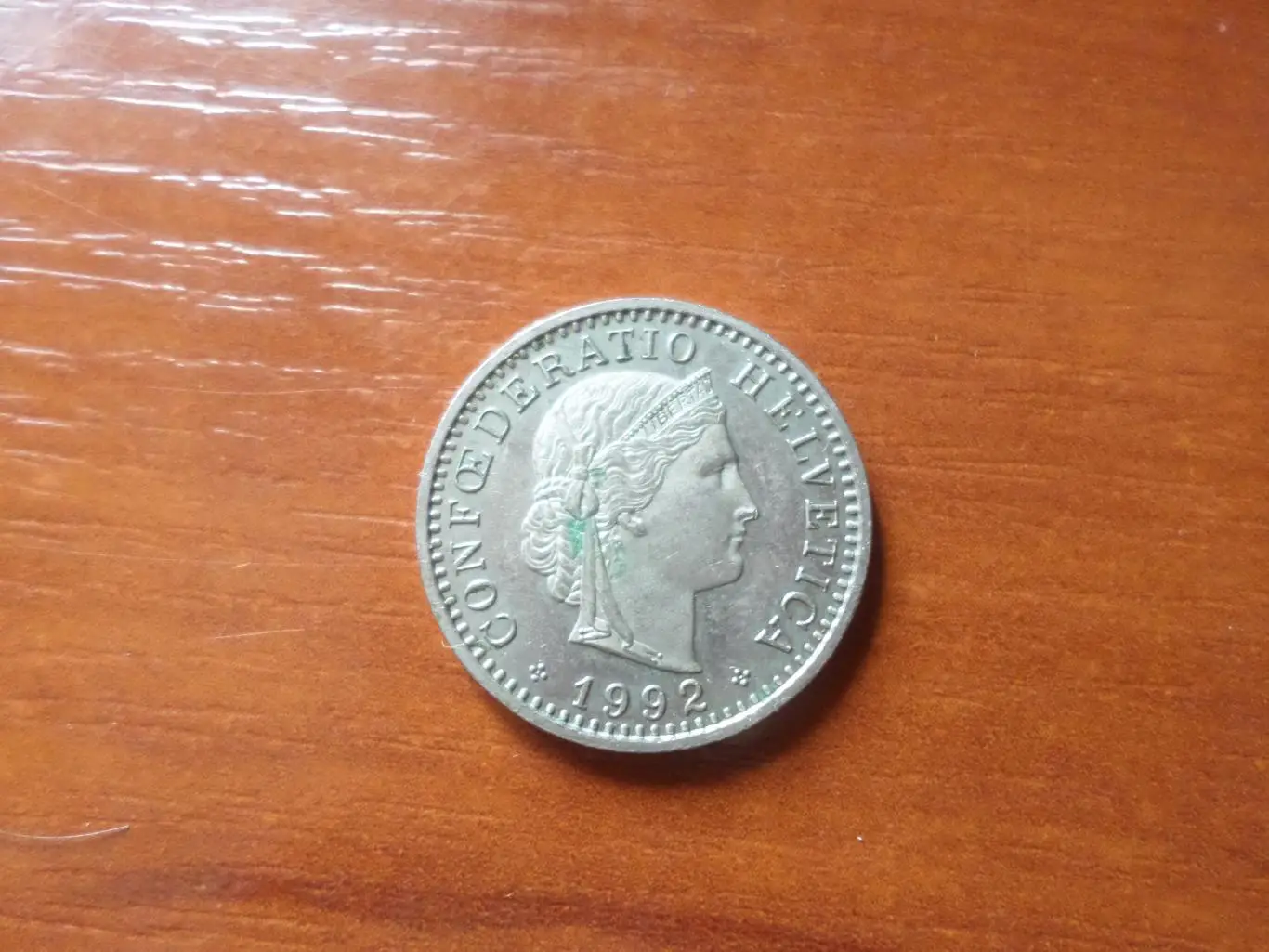 Монета 20 раппенов Швейцария 1992 г 1