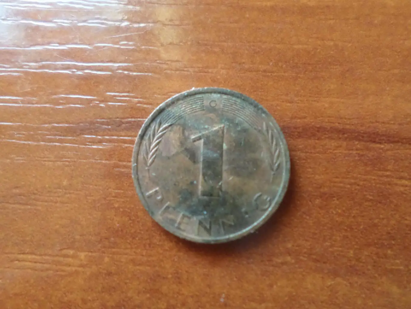 Монета 1 пфенниг ФРГ Германия 1975 г