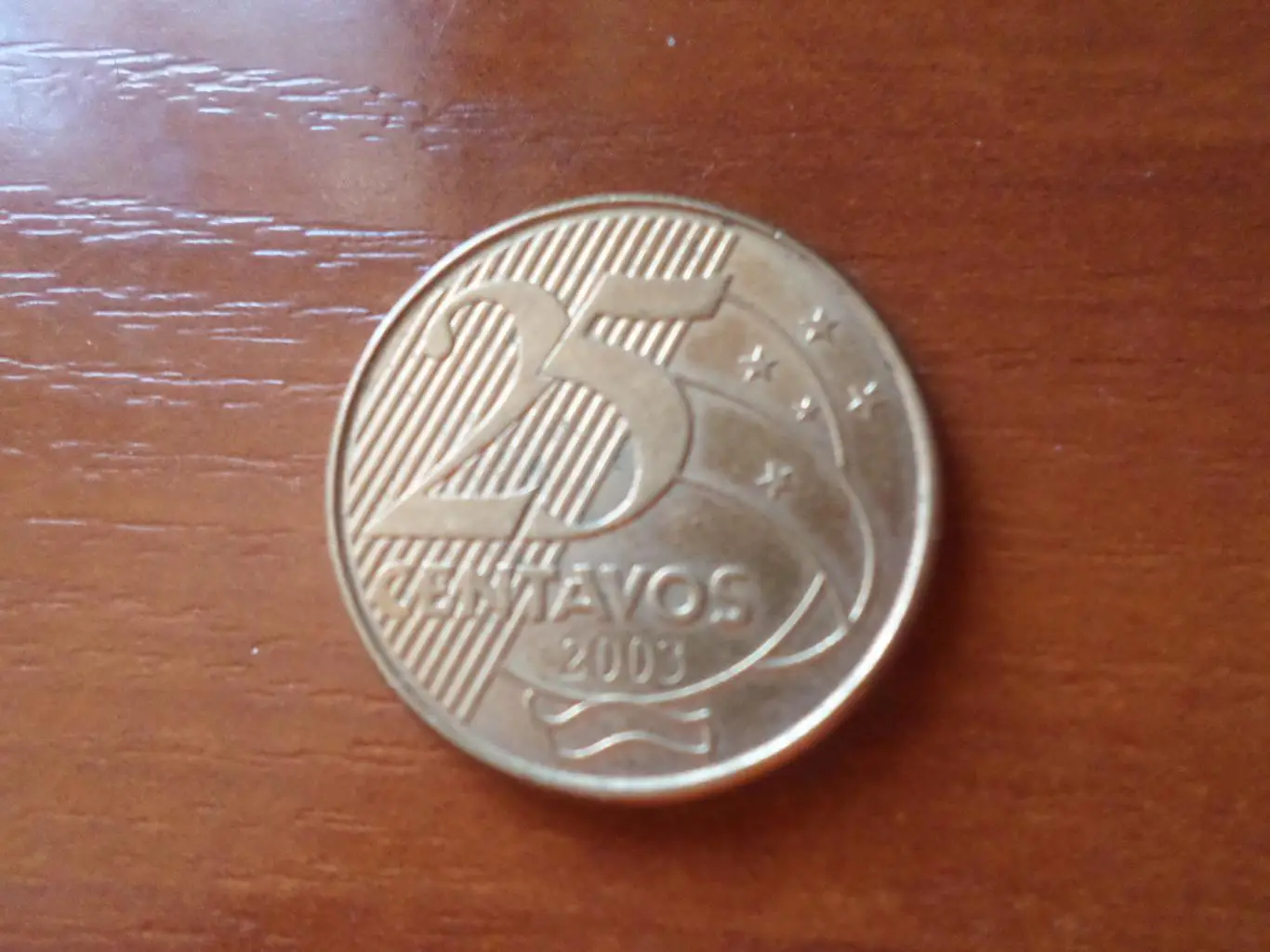 Монета 25 сентаво Бразилия 2003 г 1