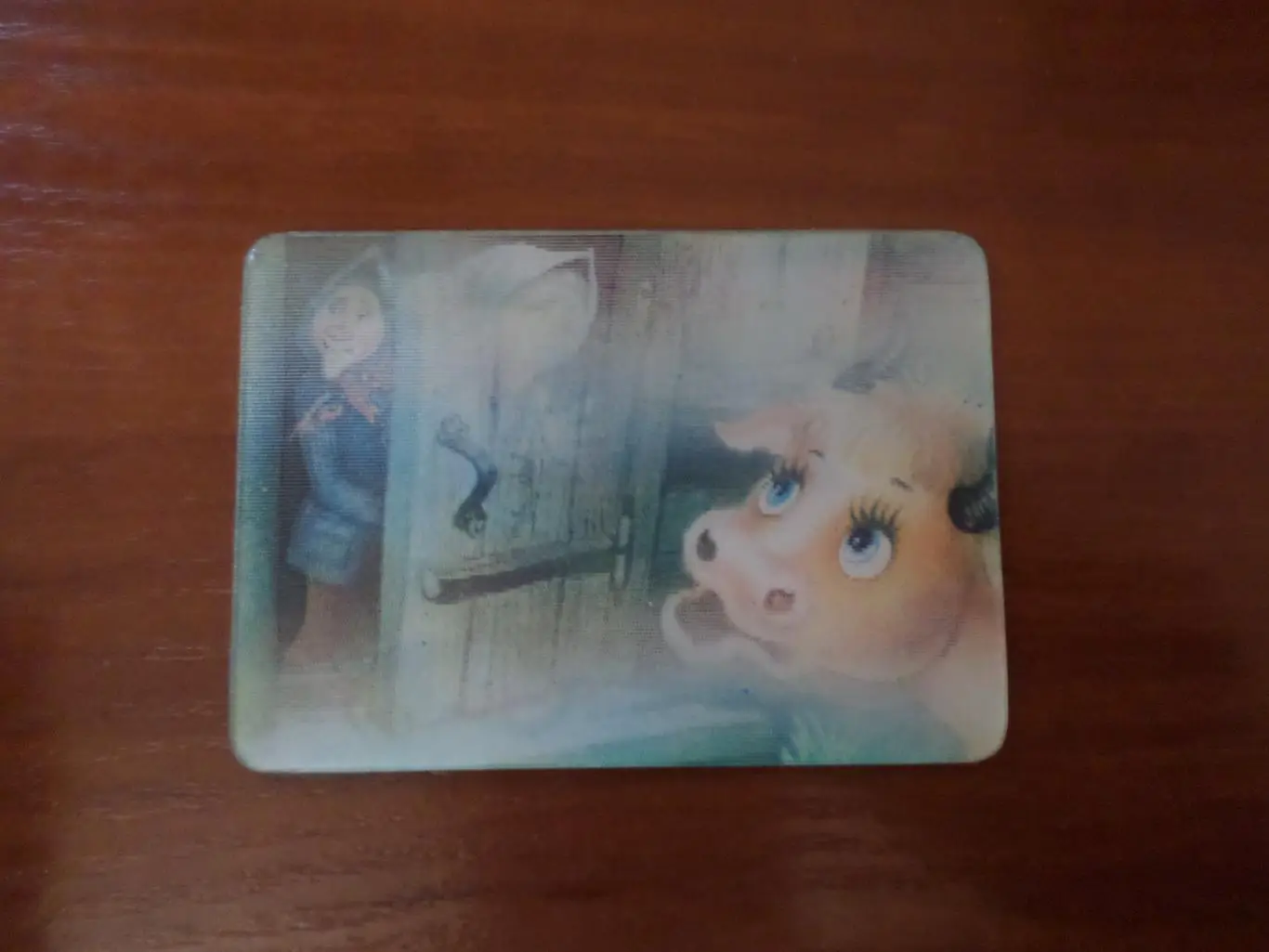 Календарик переливной стерео мультфильм Карпуша 1991 г