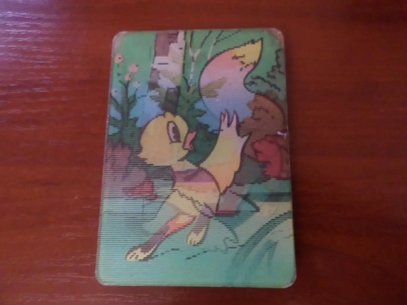 Календарик переливной стерео мультфильм Серая шейка 1980 г