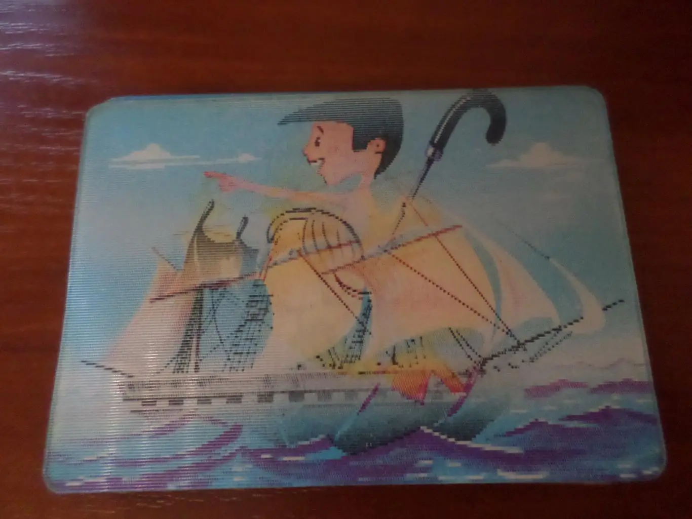 Календарик переливной стерео мультфильм Сокровища затонувших кораблей 1986 г