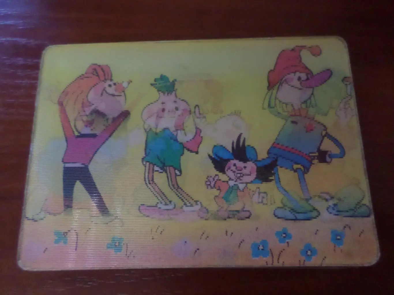 Календарик переливной стерео мультфильм Веселые ребята 1989 г