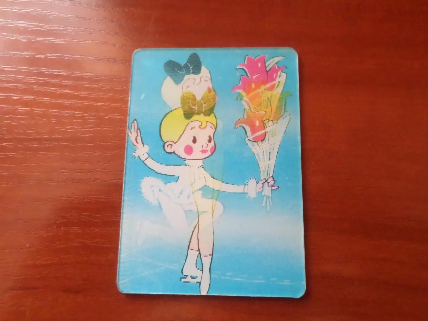 Календарик переливной стерео мультфильм Финал фигурное катание 1988