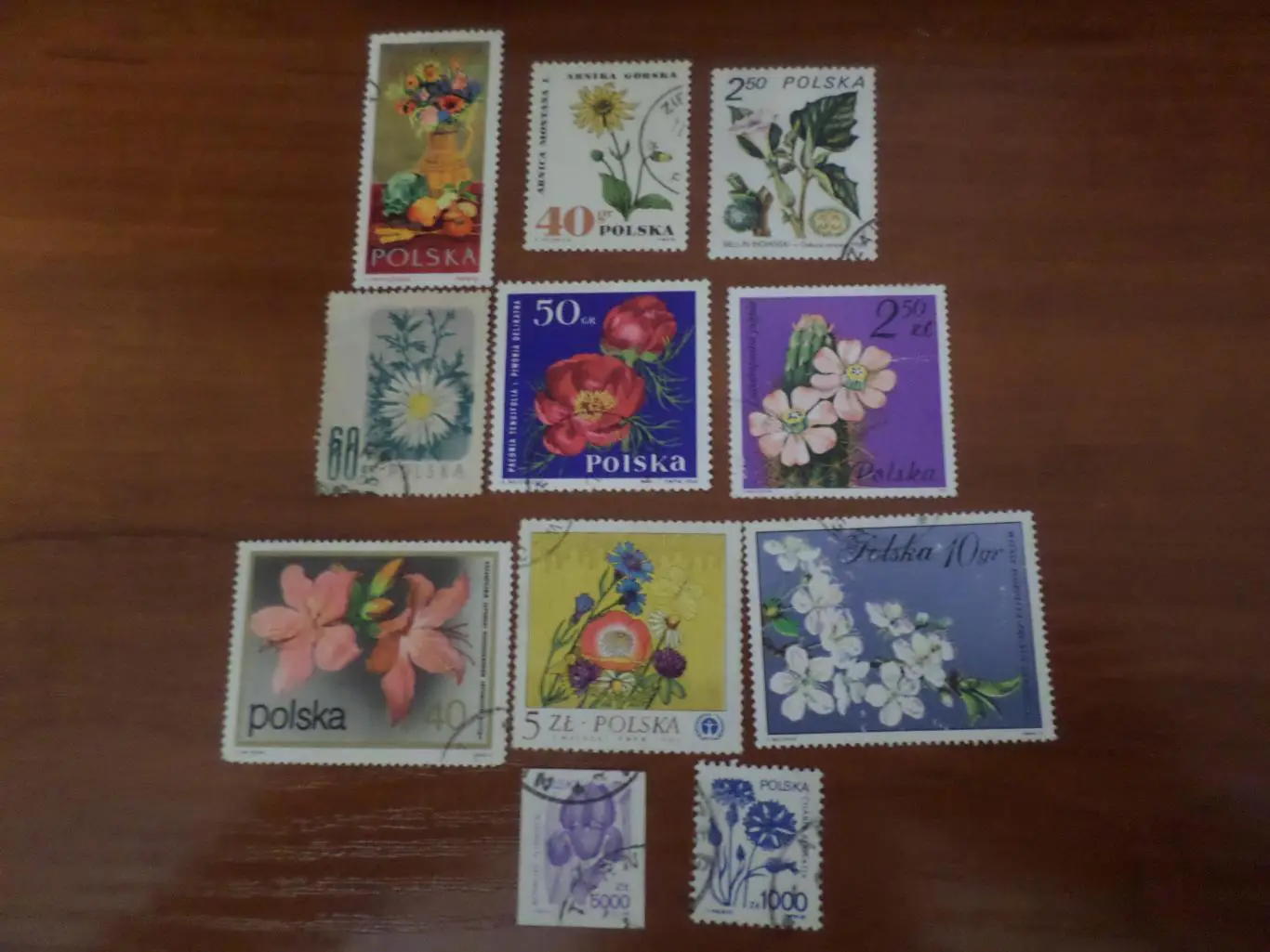 Марки Польша флора Цветы гаш