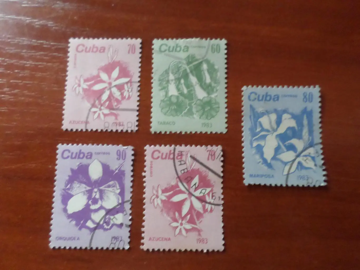 Марки Куба флора Цветы 1983 г гаш