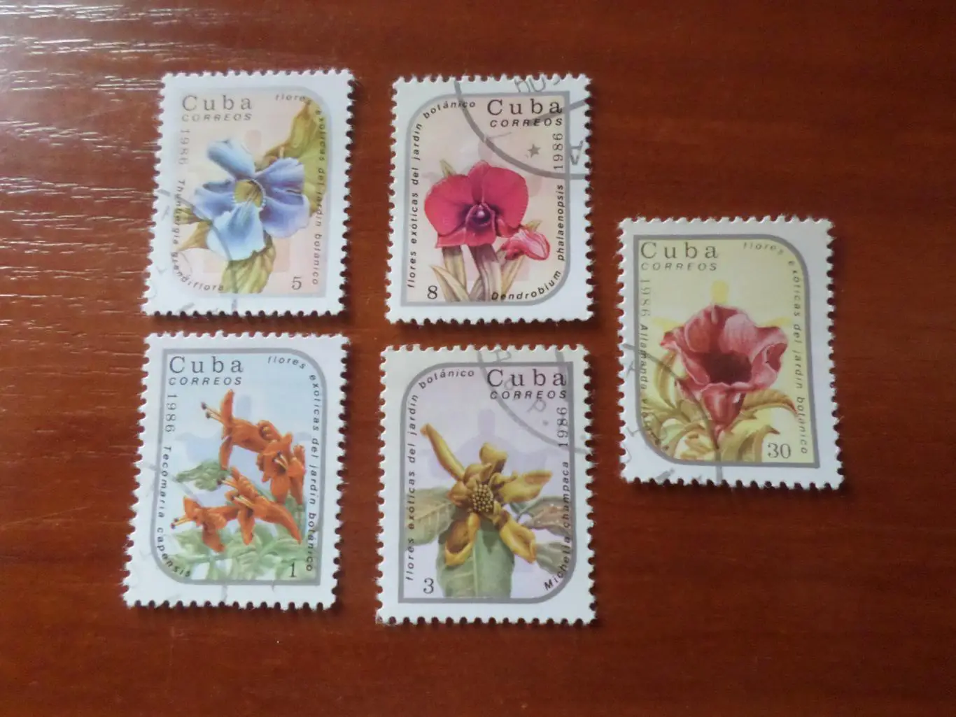 Марки Куба флора Цветы 1986 г гаш